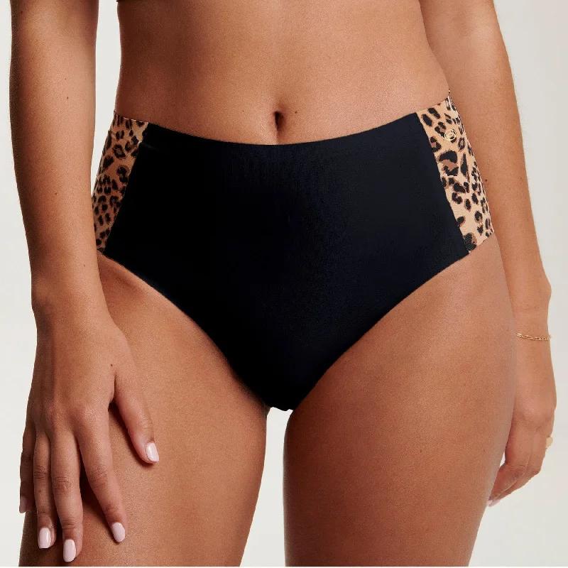 lightweight sports bras for hikingEvelyn and Bobbie High Waist Retro Bikini Leopard