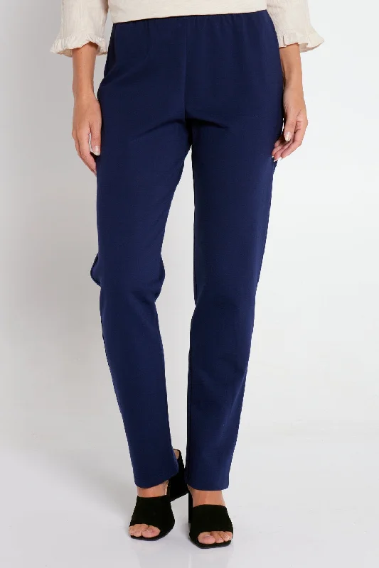 Women's Jodhpurs with High CollarGianna Ponte Pants - Navy