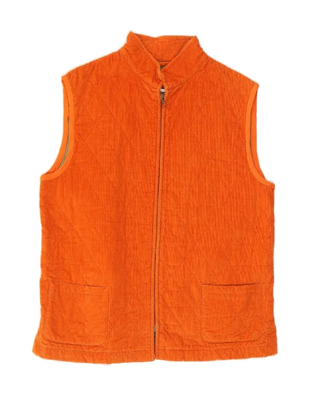 Women's Coats with Fur Trimmed PocketsBERETTA Womens Corduroy Gilet IT 44 Medium Orange Cotton