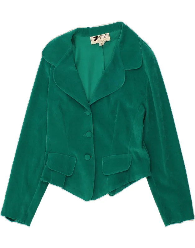 Women's Zip-Up CoatsVINTAGE Womens 3 Button 3/4 Sleeve Blazer Jacket UK 18 XL Green