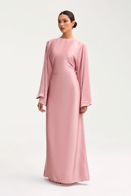 Women's Mandarin Collar DressesBatool Satin Maxi Dress - Pink Chai