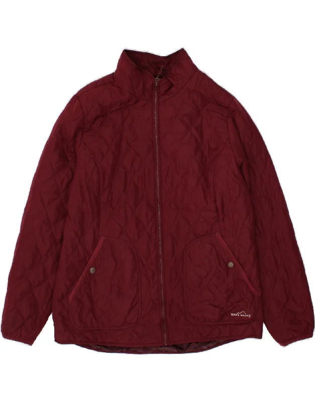 Women's Rain CoatsEDDIE BAUER Womens Quilted Jacket UK 18 XL Burgundy Polyester