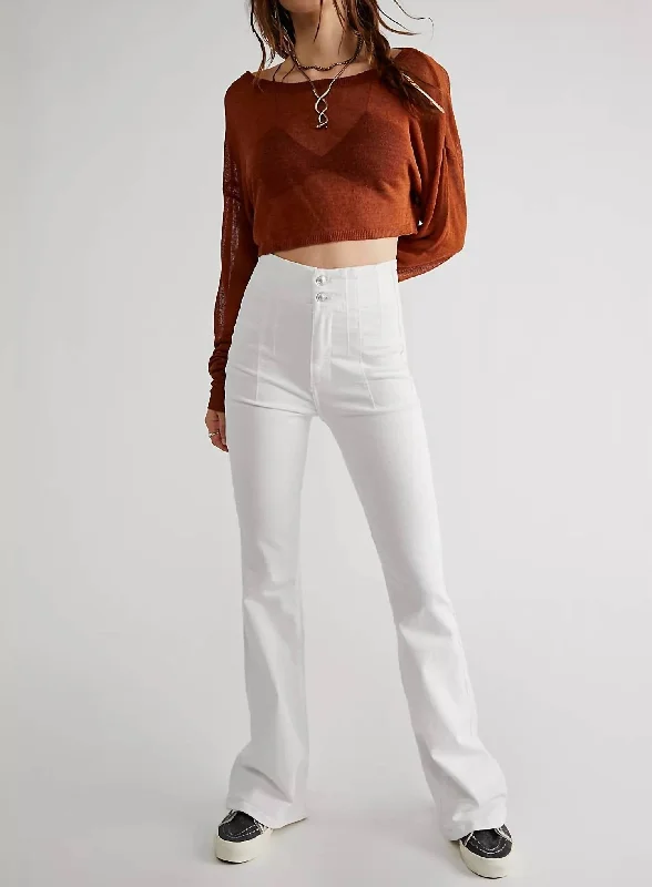 Women's Jodhpurs with Shirt CollarJayde Flare In Pure White