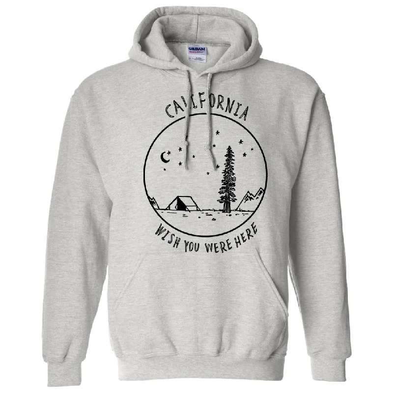 Women's Hooded Sweatshirts with ZipperWish You Were Here Black Print Sweatshirt Hoodie