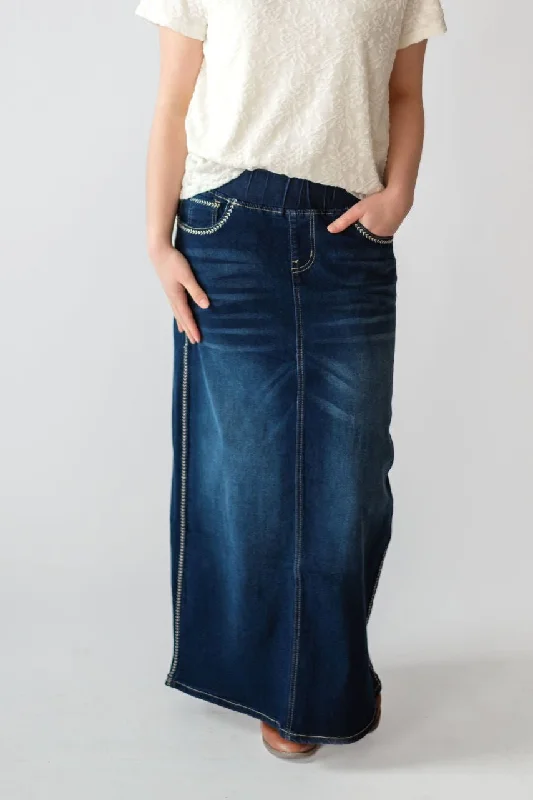 Women's Cool SkirtsArabella Maxi Denim Skirt in Dark Wash