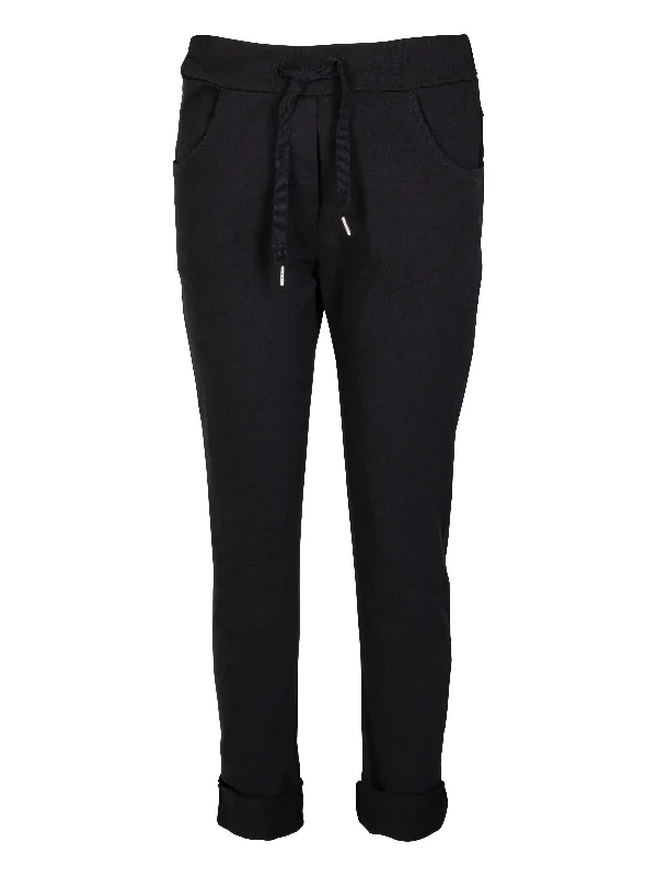 Women's Jodhpurs with U-Shaped CollarCARMEN VAN trousers - Black