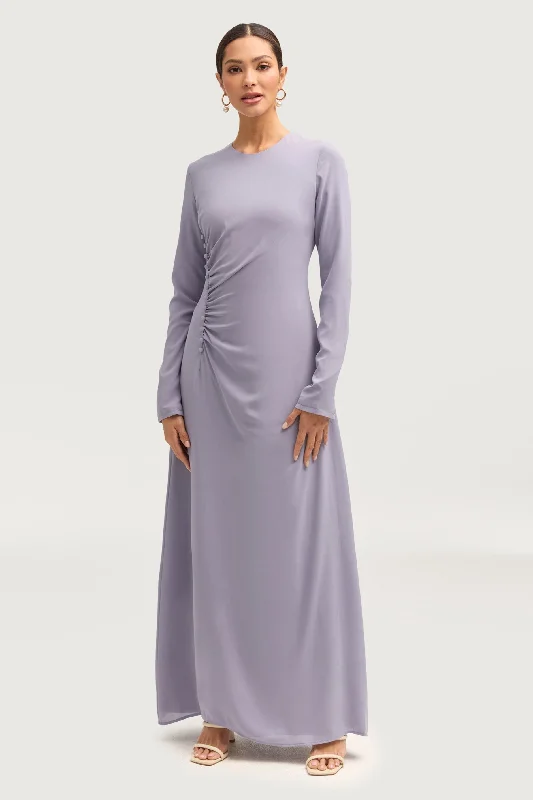 Women's Boat-Neck DressesJulia Rouched Maxi Dress - Winter Blue