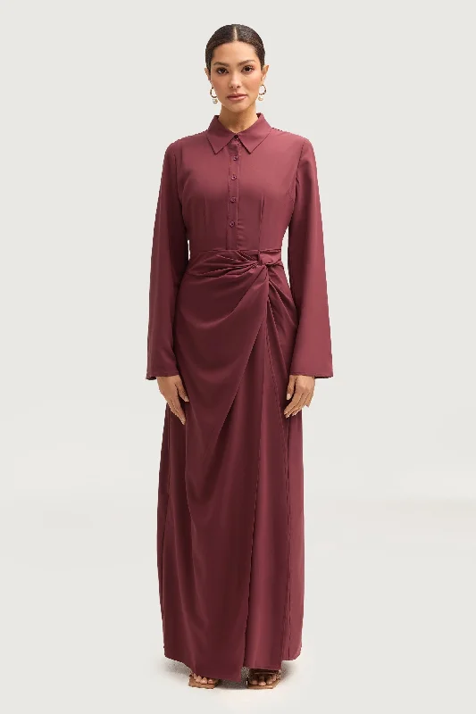 Women's Asymmetrical DressesTamara Wrap Maxi Dress - Marron