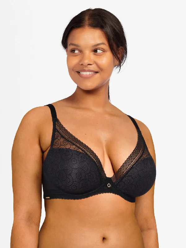 eco-friendly organic cotton lingerie setsChantelle Festivité Lace Plunge Contour Bra