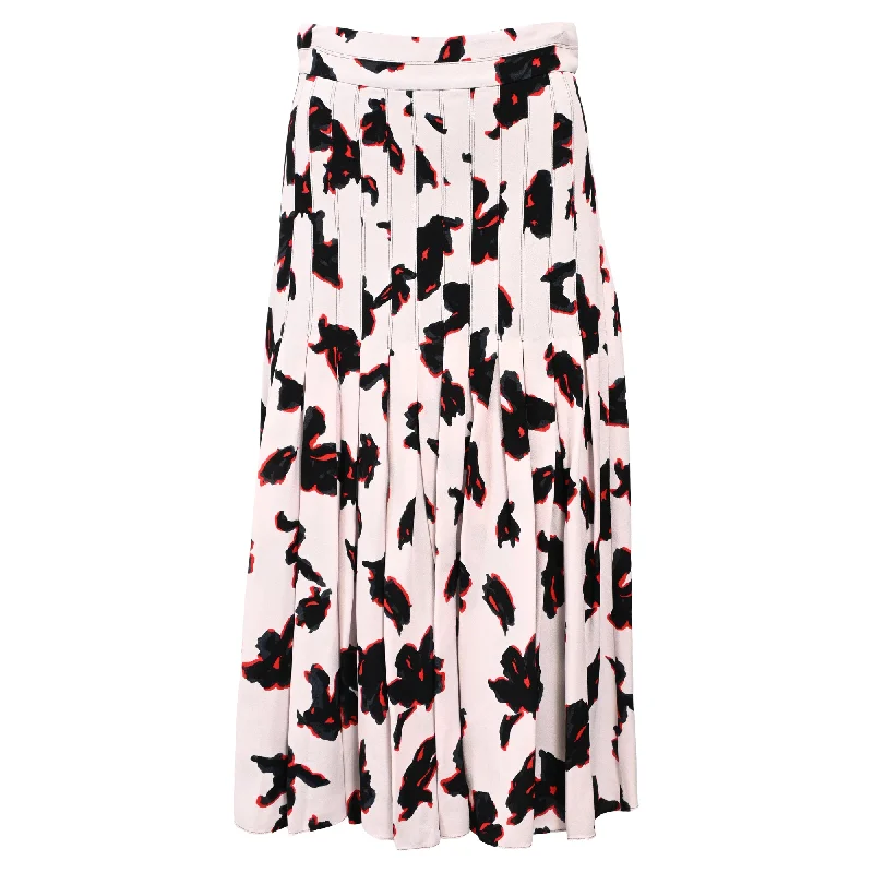 Women's Shawl Collar SkirtsProenza Schouler Floral Print Pleated Midi Skirt in Multicolor