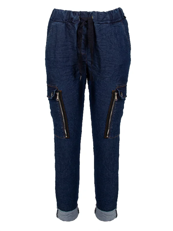 Women's Jodhpurs with Sweetheart CollarCARMEN VIVI trousers - Denim