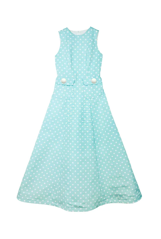 Women's High Collar DressesThe Kelly Gown - Aqua Dot