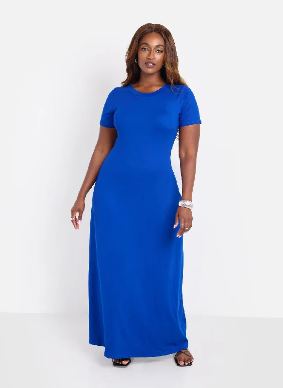 Women's Rounded Collar DressesEssential A-Line Maxi Dress