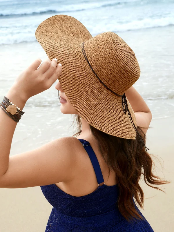 Women's Jumpsuits with Skinny LegSolid Beach Straw Woven Hat