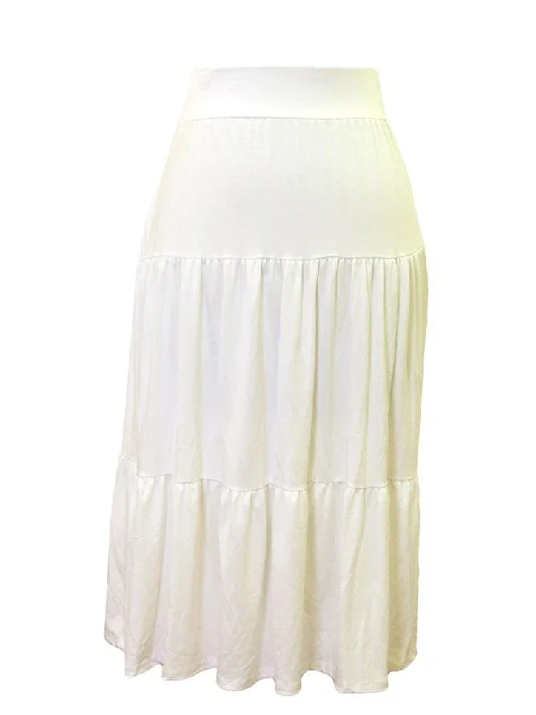 Women's Asymmetrical SkirtsObjex White Tier Skirt