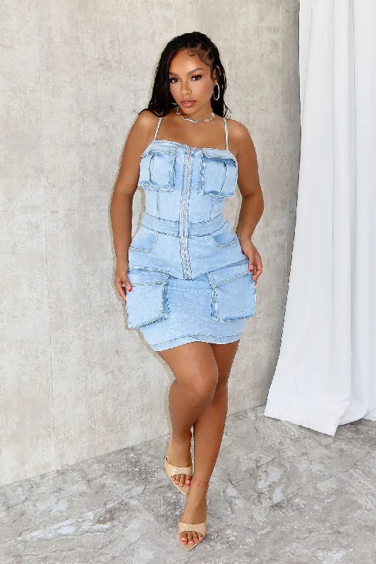 Women's Pencil DressesIce Spice Denim Cami Mini Dress