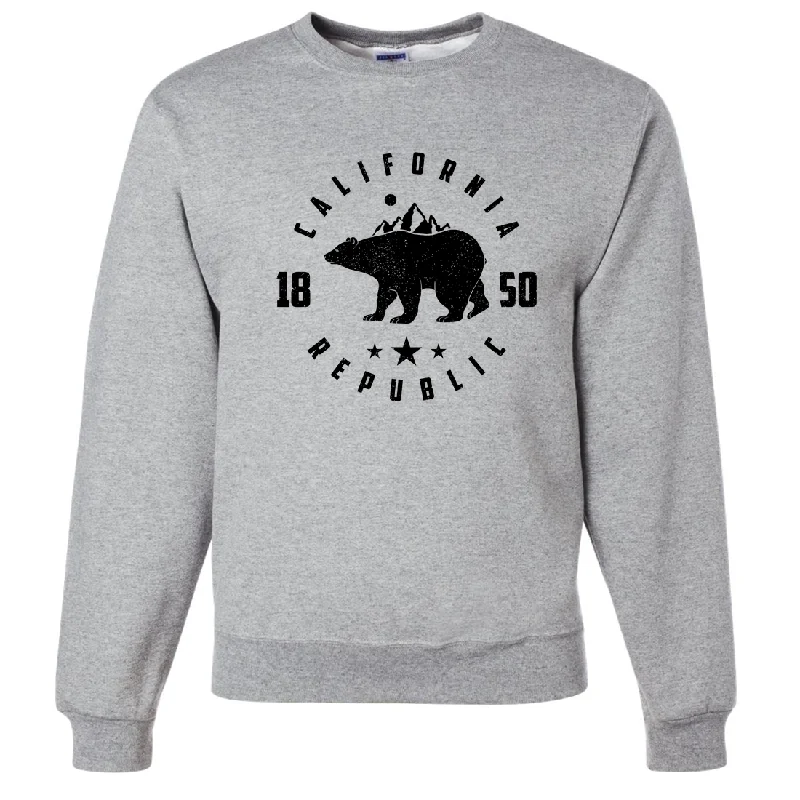 Women's Hooded Sweatshirts with Button PocketsCalifornia Republic Mountains Crewneck Sweatshirt