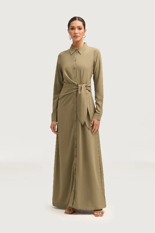 Women's Strapless DressesSandra Side Tie Maxi Dress - Za'atar