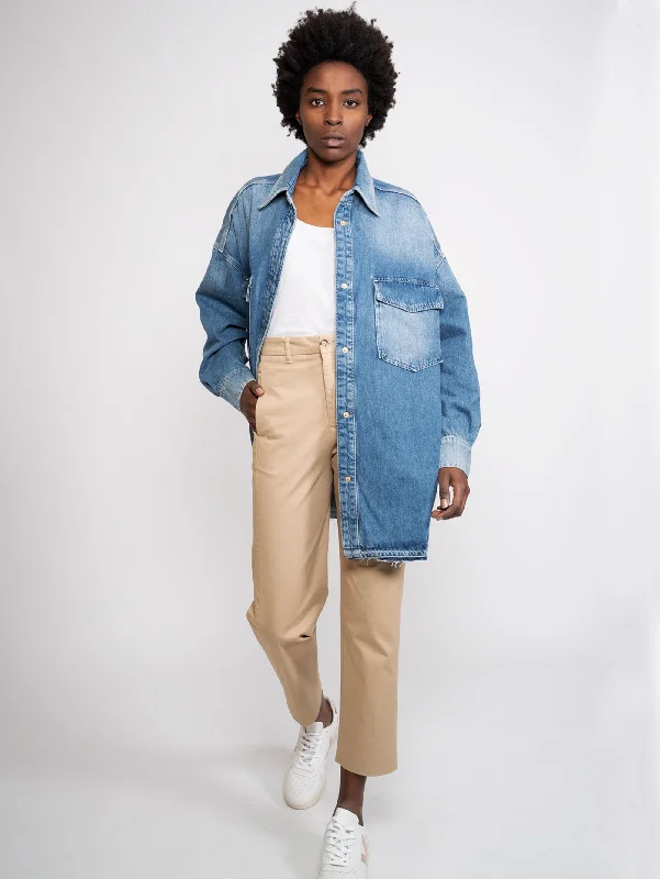 Women's PeacoatsGiacca Oversize in Denim Blu