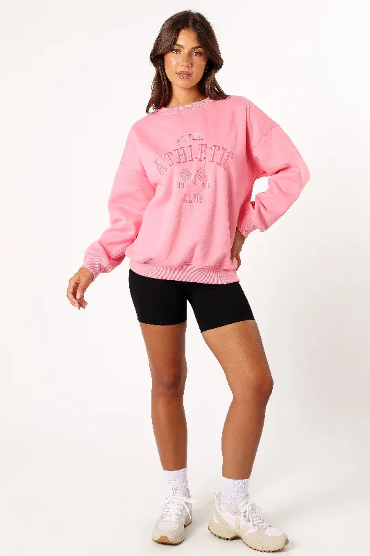 Women's Hooded Sweatshirts with Mid WaistCora Athletic Sweatshirt - Pink