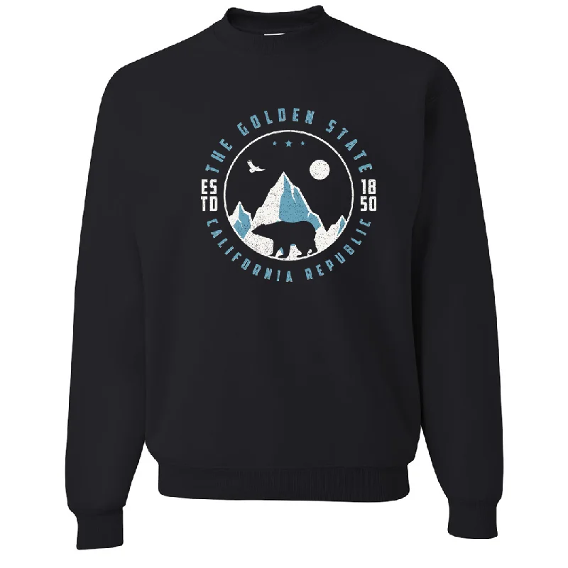 Women's Hooded Sweatshirts with Fitted WaistSnowy California Mountains Crewneck Sweatshirt