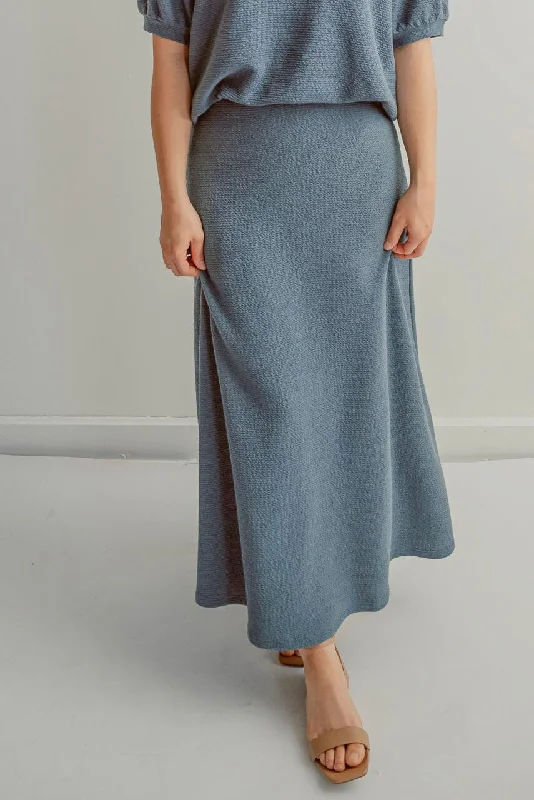 Women's Quick-Dry SkirtsCeline Knit Maxi Skirt in Stormy Blue - FINAL SALE