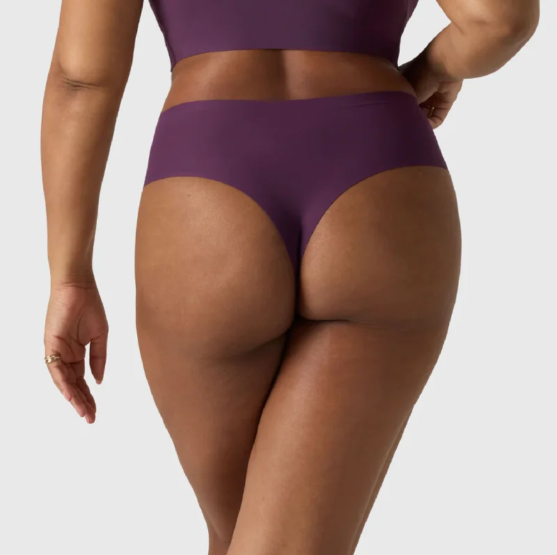 high-compression shapewear for partiesHigh-Waisted Thong in Plum