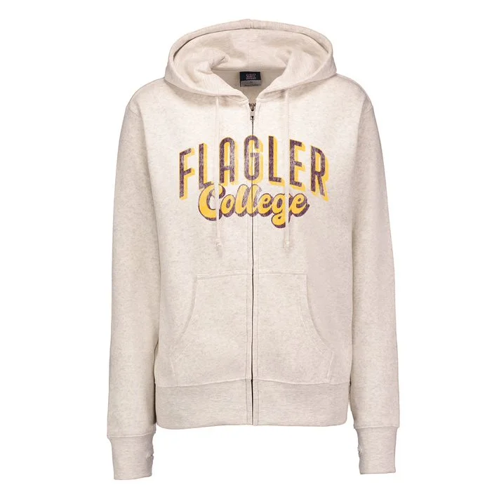 Women's Hooded Sweatshirts with Warm FabricOatmeal Ladies Flagler College Full Zip