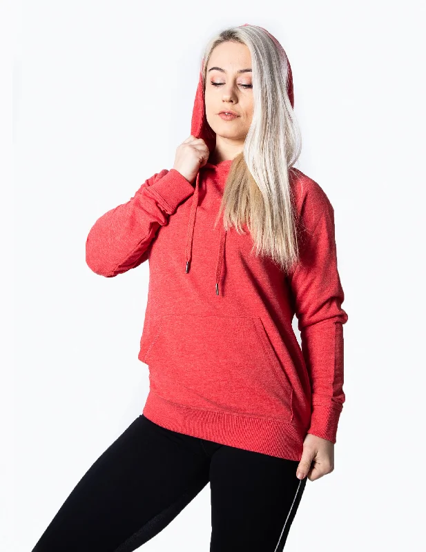 Women's Hooded Sweatshirts with Velvet LiningSIGNATURE PULLOVER HOODIE - RED MARL