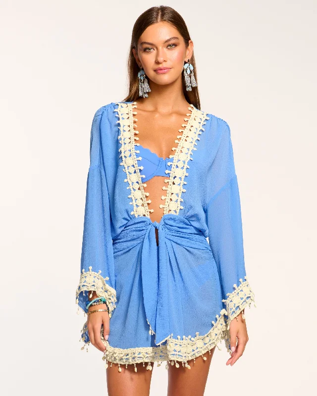 Women's U-Shaped Collar DressesJamie Embellished Coverup Mini Dress