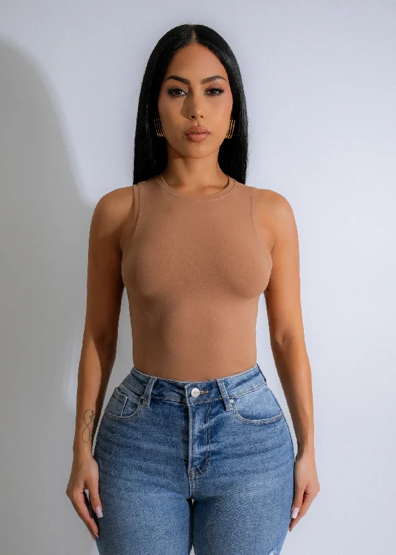 Women's V-Neck DressesMinimalist Edge Crop Top Nude