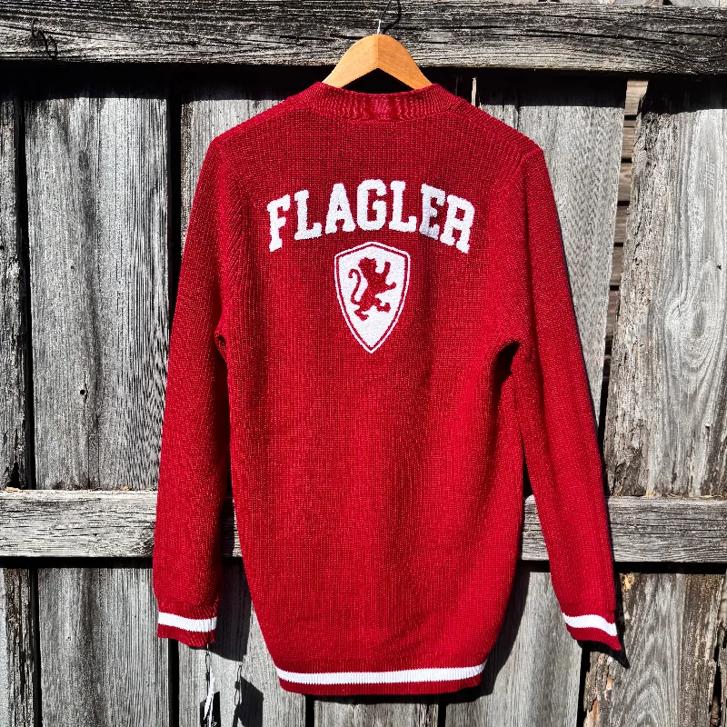 Women's Hooded Sweatshirts with Striped LiningFlagler Vermillion Cardigan