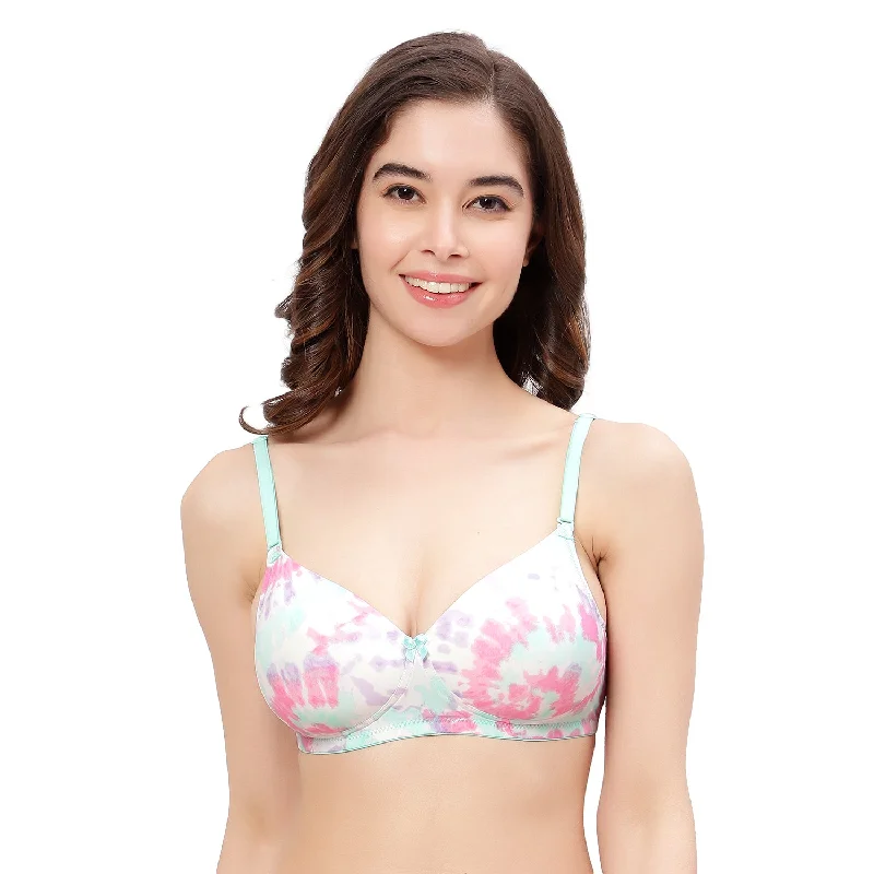 plus-size mastectomy brasVelvi Figure Green Printed Padded Bra