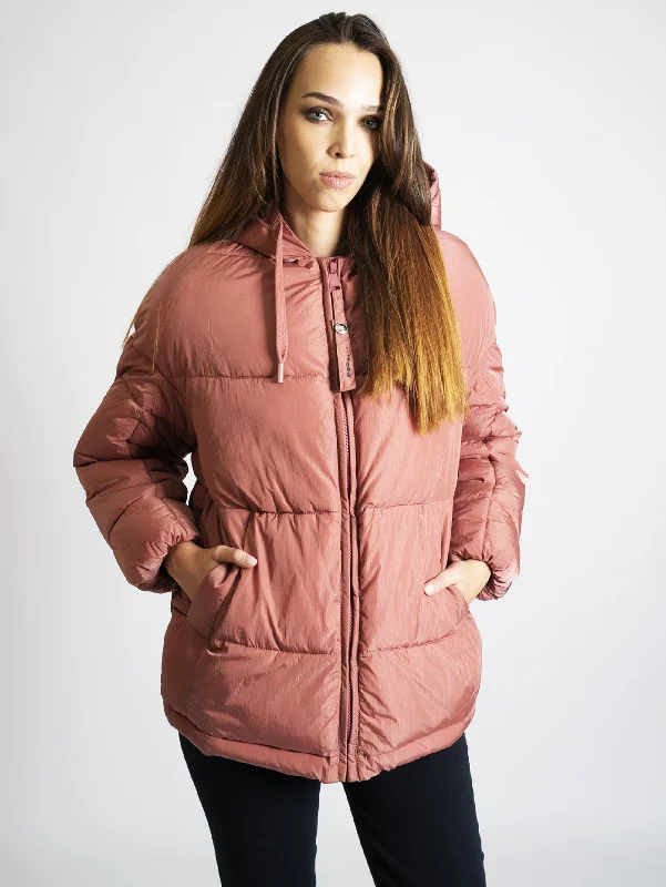 Women's Winter CoatsPiumino Corto Over Fit Rosa antico