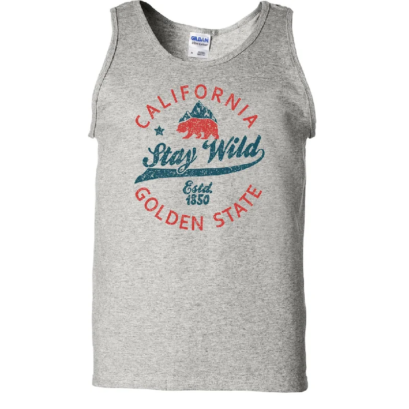 Women's Hooded Sweatshirts with Non-Stretch WaistCalifornia Stay Wild Asst Colors Tank Top