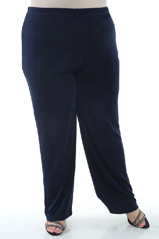 Women's Jodhpurs with Shawl CollarVikki Vi Classic Navy Petite Pull-On Pant