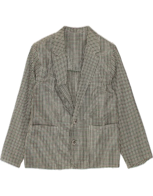 Women's PeacoatsCODY Womens 2 Button Blazer Jacket EU 38 Medium Green Check