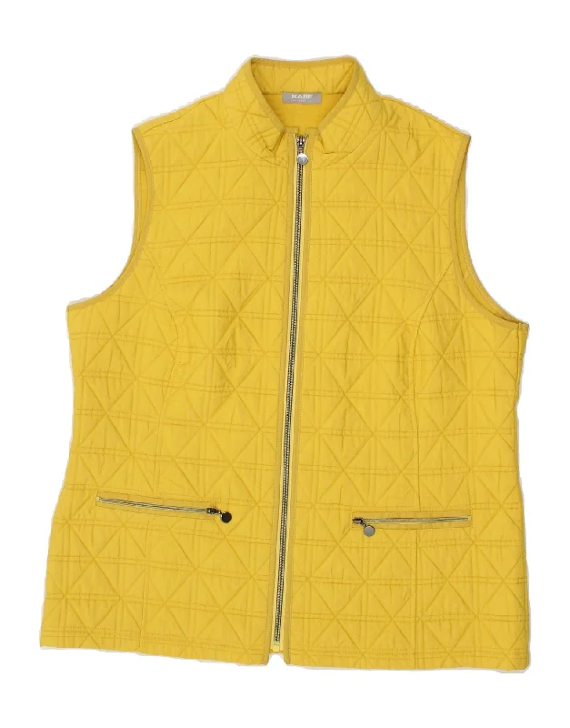 Women's Anorak CoatsRABE Womens Quilted Gilet UK 16 Large Yellow Polyester