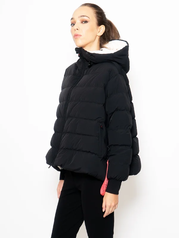 Women's Puffer CoatsPiumino Corto a Trapezio Nero