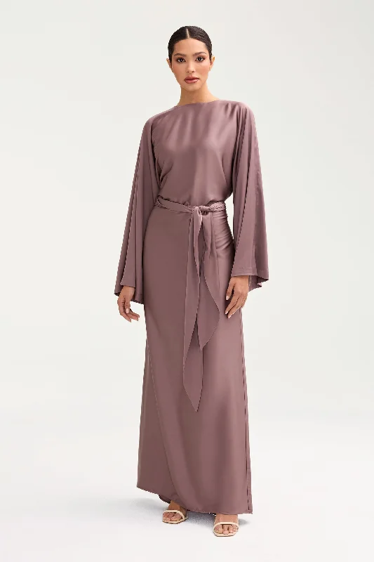 Women's High Collar DressesBatool Satin Maxi Dress - Deep Taupe