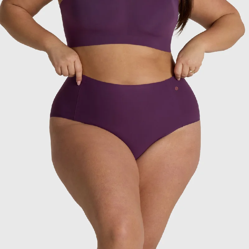 seamless lace low-rise pantiesEvelyn and Bobbie High Waist Retro Bikini Plum