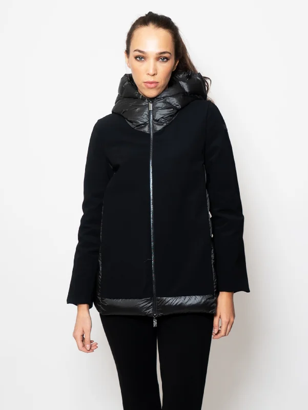 Women's Bomber CoatsGiaccone Corto con Cappuccio Nero