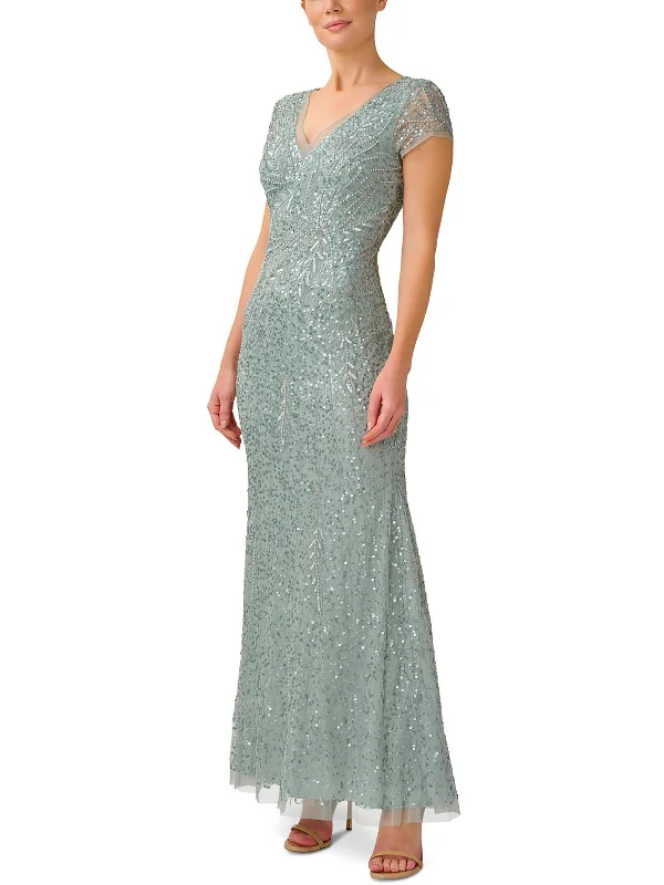 Women's V-Neck DressesWomens Beaded Mermaid Evening Dress