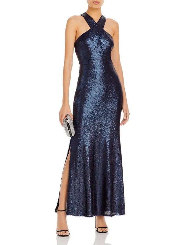 Women's Short-Sleeve DressesWomens Sequined Long Evening Dress