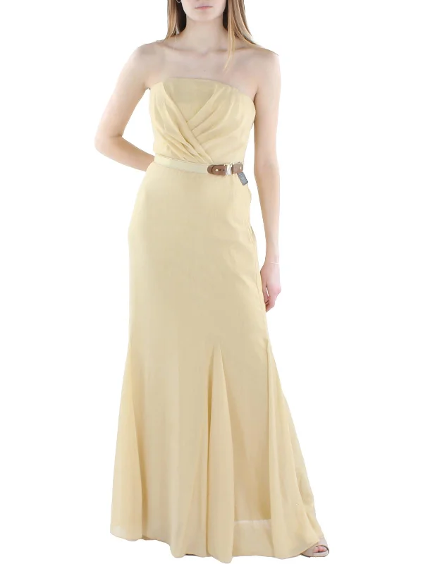 Women's Peter Pan Collar DressesWomens Shimmer Strapless Evening Dress