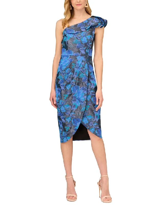 Women's Cap-Sleeve DressesAidan Mattox Stretch Jacquard Midi Dress