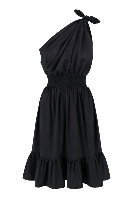 Women's Mandarin Collar DressesDemi Midi Silk Dress In Black