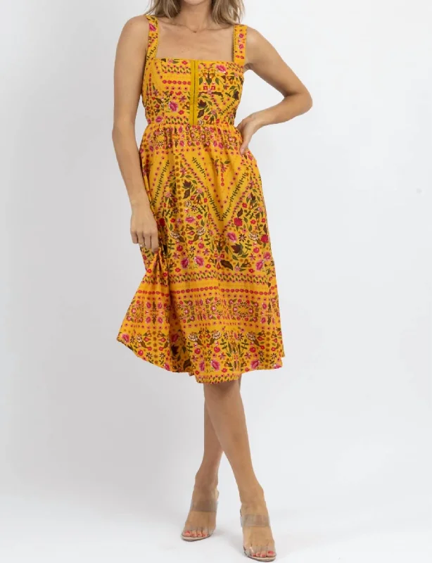  Women's A-Line DressesHook & Eye Midi Dress In Tuscan Sun