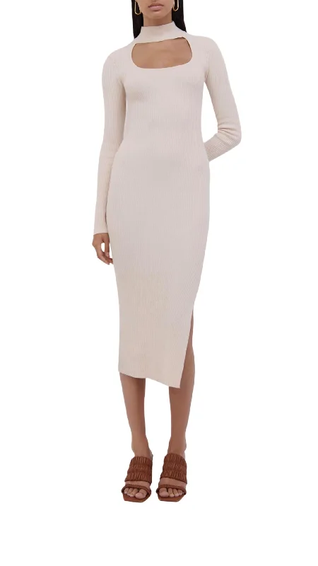 Women's Low-Neck DressesKenny Midi Dress In Ceramic