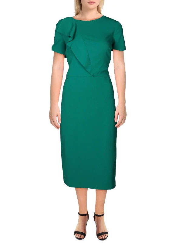 Women's Asymmetrical DressesMarin Womens Ruffled Midi Cocktail Dress